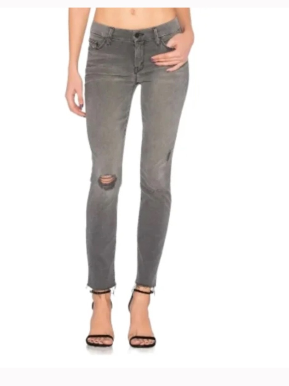 NWOT MOTHER Looker in Faded Black Jeans